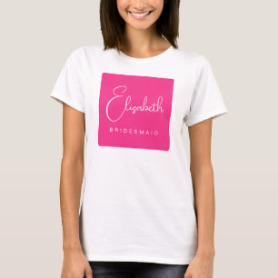 T-shirt Nom de demoiselle d'honneur Script Enterrement de