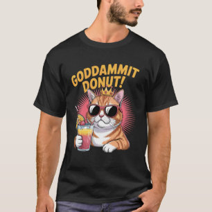 T-shirt Nom de Dieu Beignet Princesse Drôle Chat Lunettes