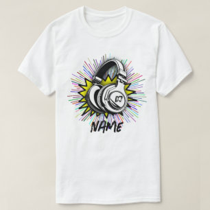T-shirt Nom de disque vinyle personnalisé pour DJ rétro