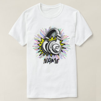 T-shirt Nom de disque vinyle personnalisé pour DJ rétro