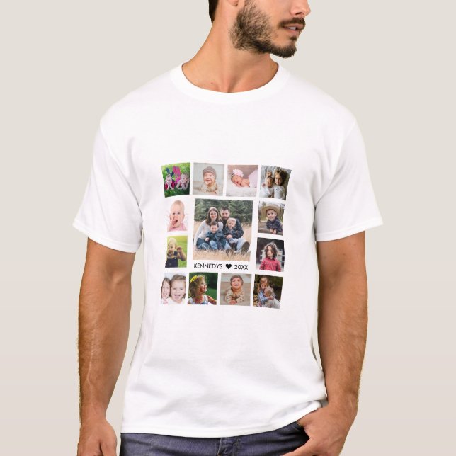 T-shirt Nom de famille 13 Collage photo (Devant)