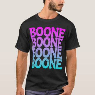 T-shirt Nom de famille Boone J'aime Boone Personnalisé Vin