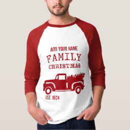 T-shirt Nom de famille Camion de ferme personnalisé