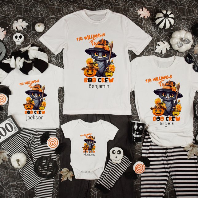 T-shirt Nom de famille correspondant Halloween Chat Citrou (Créateur téléchargé)