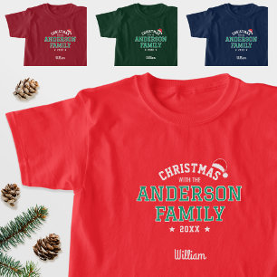 T-shirt Nom de famille Noël Père Noël Holiday Red Green