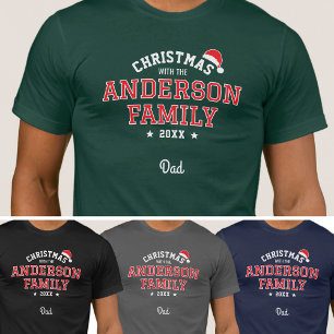 T-shirt Nom de famille Noël Père Noël Vacances Papa Vert R