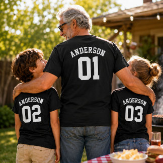 T-shirt Nom de famille personnalisé Enfant Pop Team Jersey