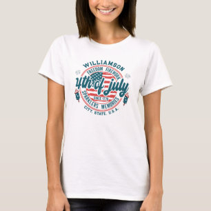 T-shirt Nom de famille personnalisé Ville État emplacement