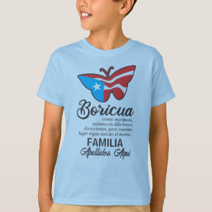 T-shirt Nom de famille Porto Rico - Citation de papillon