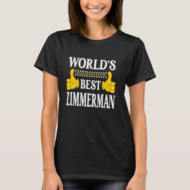 T-shirt Nom de famille Zimmerman Nom de famille Meilleur Z (Devant)