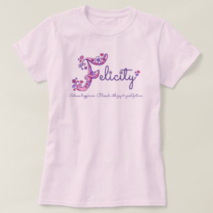T-shirt Nom de filles de félicité et signification de la