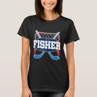 T-shirt Nom de Fisher garçons hockey jouer patinoire champ