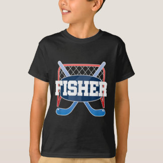 T-shirt Nom de Fisher garçons hockey jouer patinoire terra