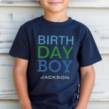 Nom de garçon d'anniversaire bleu et vert gras