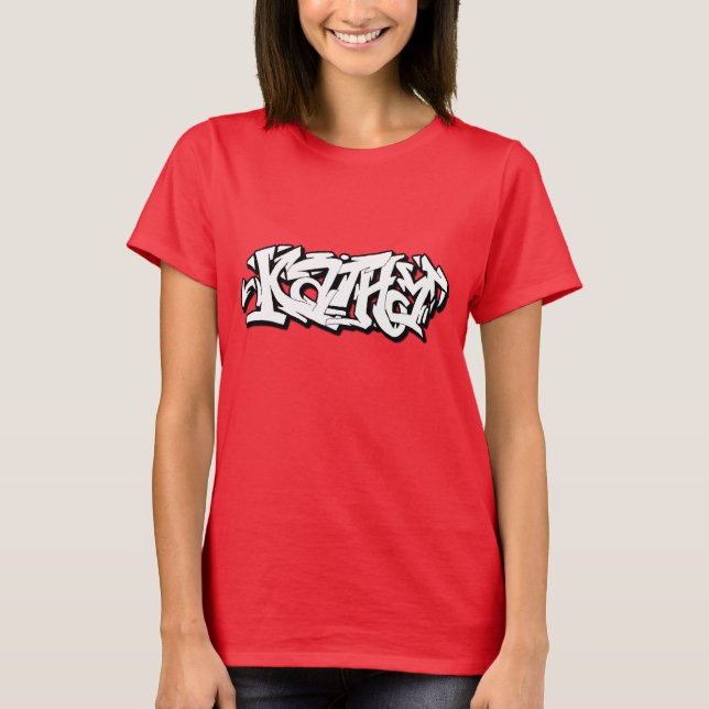 T-shirt Nom de graffiti de Kathy (Devant)