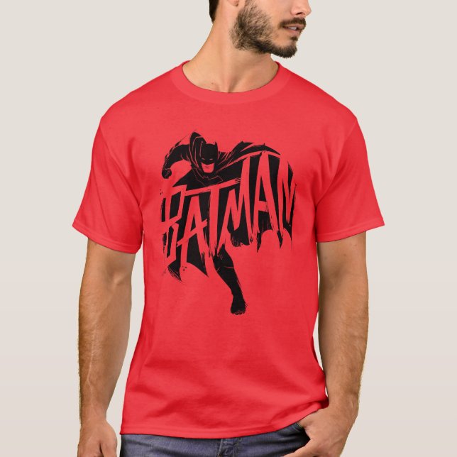 T-shirt Nom de la brosse d'encre Batman (Devant)