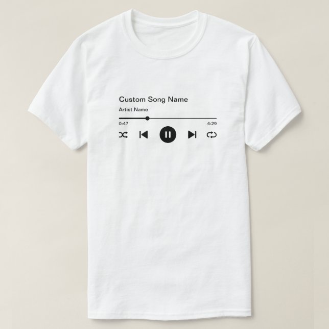 T-shirt Nom de la chanson personnalisée Titre et Joueur de (Design devant)
