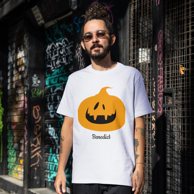 T-shirt Nom de la face du citrouille de l'Halloween simple (Créateur téléchargé)