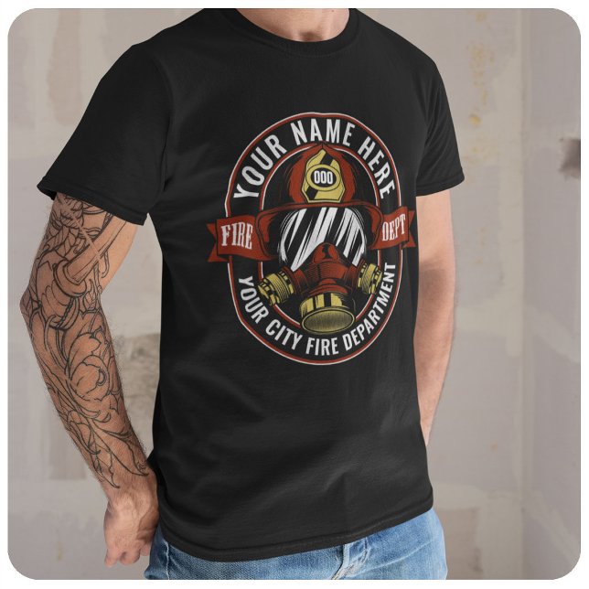 T-shirt NOM DE LA Personnaliser Secourt d'incendie du masq (Créateur téléchargé)
