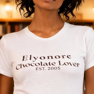 T-shirt Nom de l'amateur de chocolat personnalisé établi