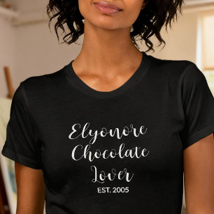 T-shirt Nom de l'amateur de chocolat personnalisé établi