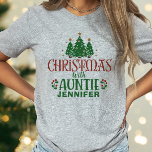 T-shirt Nom de l'arbre de Noël de la famille tante