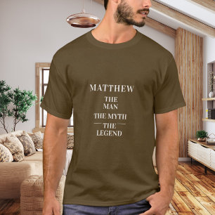 T-shirt nom de légende de mythe d'homme marron