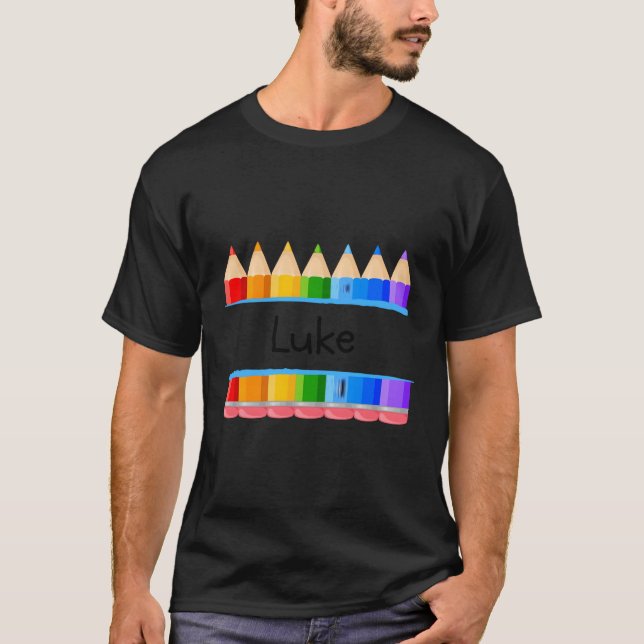 T-shirt Nom de l'élève enseignant de l'école Luke Kinderge (Devant)