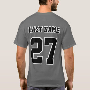 T-shirt Nom de l'équipe sportive Numéro Blanc Noir Points