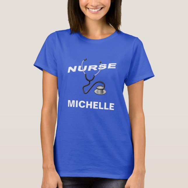 T-shirt Nom de l'infirmière personnalisée (Devant)