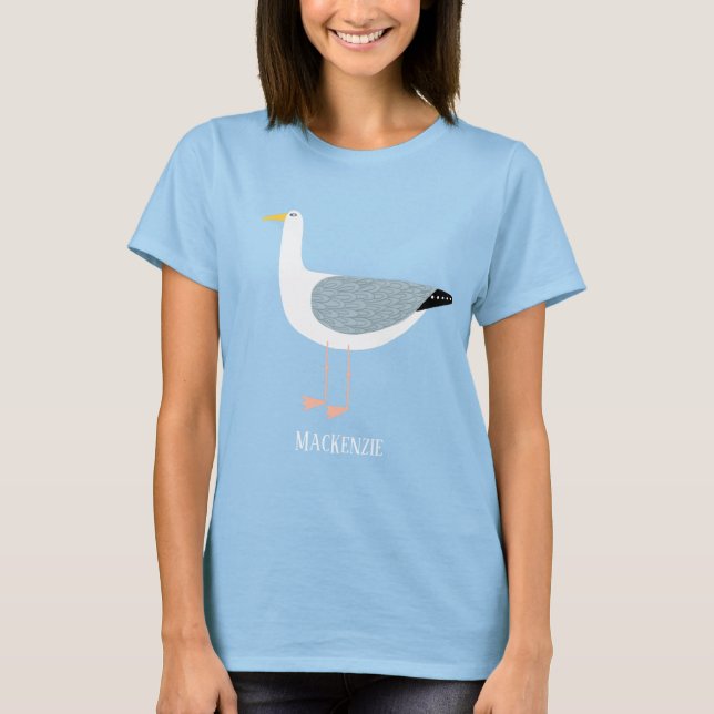 T-shirt Nom de mouette mignonne (Devant)