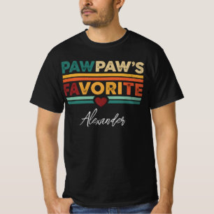 T-shirt Nom de script moderne simple rétro préféré de Papy