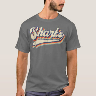 T-shirt Nom de sport Sharks Vintage rétro pour hommes femm