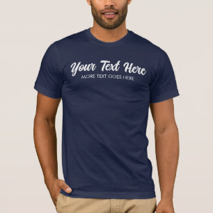 T-shirt Nom de texte personnalisé Mens Bella Canvas Navy m