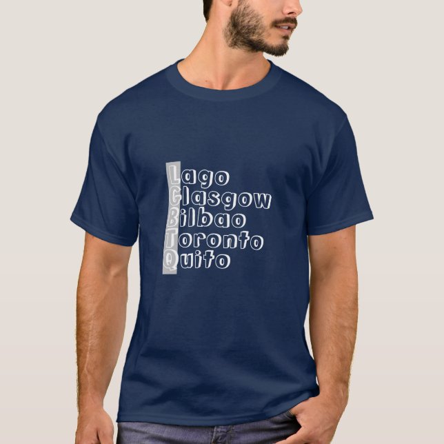 T-shirt Nom de Villes mondiales (Devant)