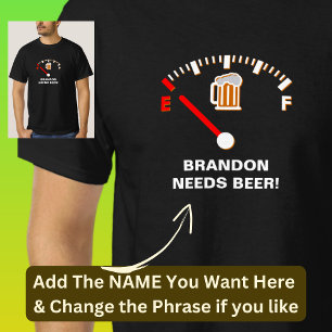 T-shirt Nom doit être bière vierge Gage sur noir