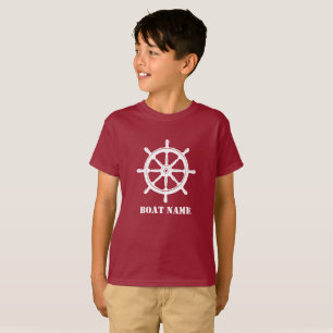 T-shirt Nom du bateau ou nom de l'embarcation Roue de navi