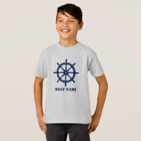 Nom du bateau ou votre nom Navire Helm Wheel Navy