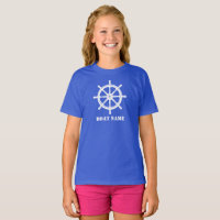Nom du bateau ou votre nom Navire Helm Wheel Royal