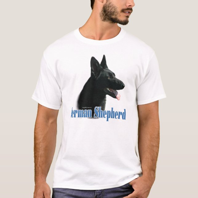 T-shirt Nom du berger allemand (noir) (Devant)