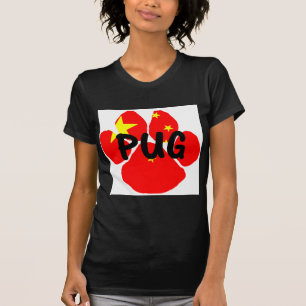 T-shirt nom du carlin paw china-flag.png