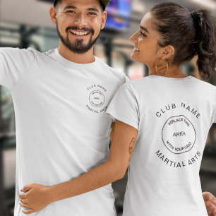 T-shirt Nom du club des arts martiaux Logo avant et arrièr