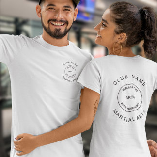 T-shirt Nom du club des arts martiaux Logo avant et arrièr