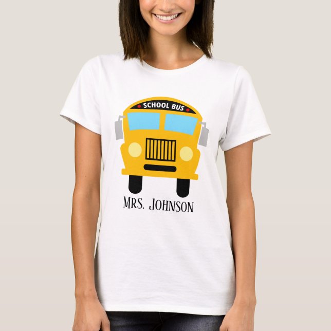 T-shirt Nom du conducteur du bus scolaire mignon (Devant)