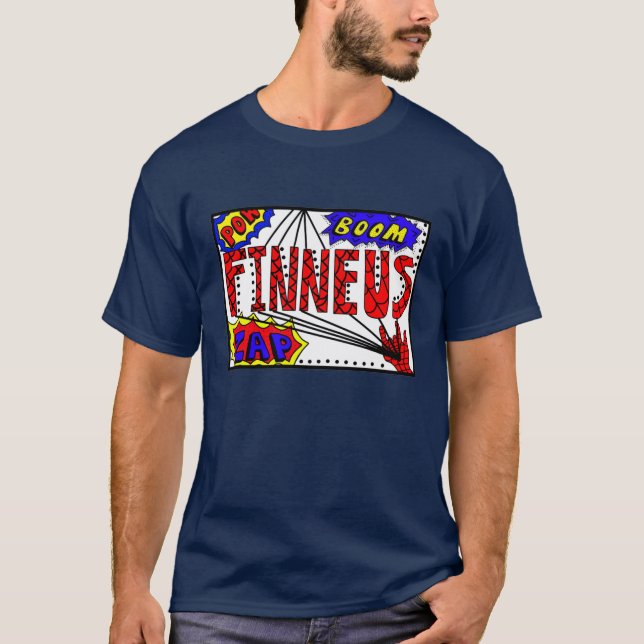T-shirt Nom du garçon Finneus Spider Web Super Powers T-Sh (Devant)