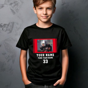 T-shirt Nom du joueur rouge Numéro de l'équipe Photo
