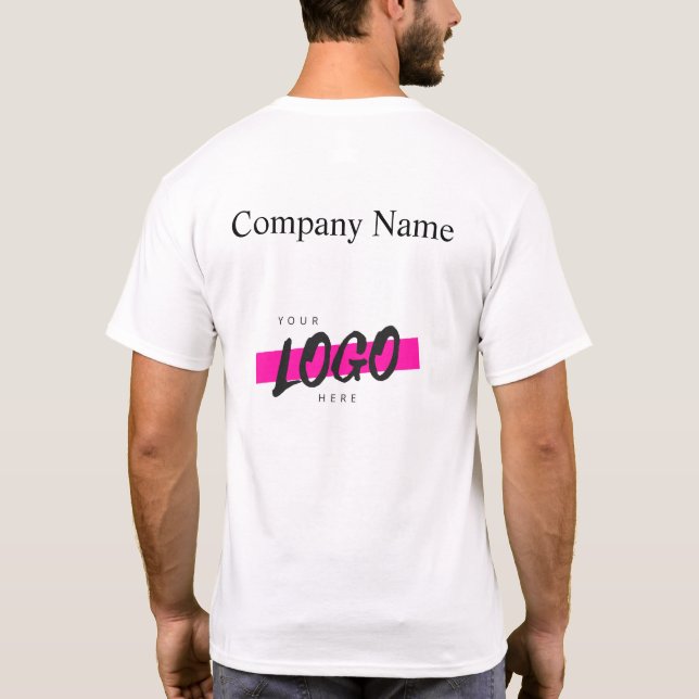 T-shirt Nom du logo de l'entreprise personnalisée Travail  (Dos)