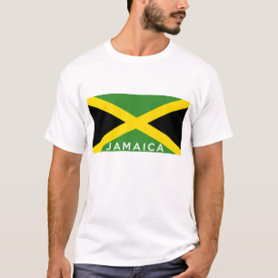 T-shirt nom du texte du drapeau de la Jamaïque