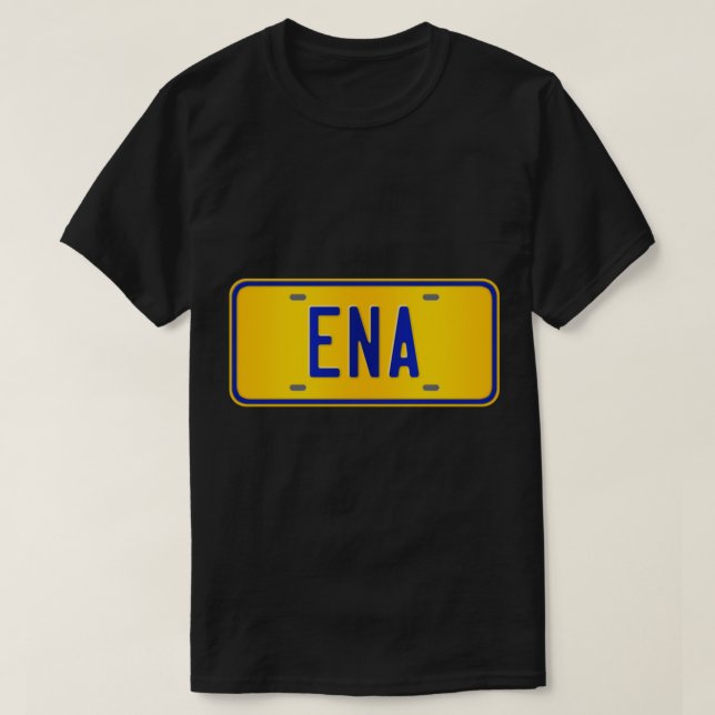 T-shirt Nom Ena Numéro Personnalisé Plaque Design - Cadeau (Design devant)