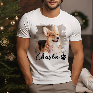 T-shirt Nom et Empreinte de patte de la photo de l'animal
